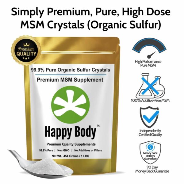 Happy Body Organic Sulfur Premium MSM - 1 Lb Bag