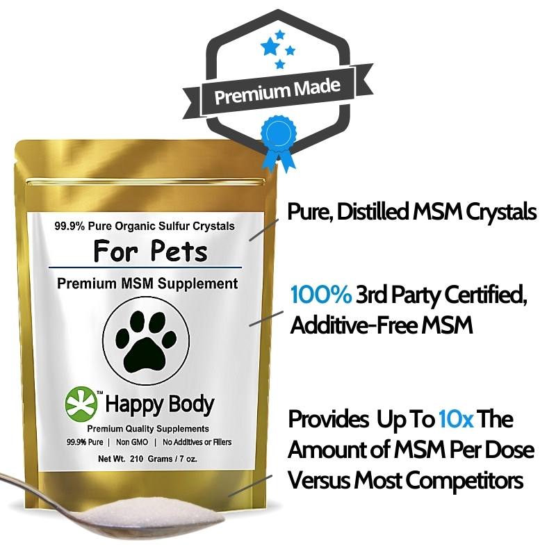 Happy Body MSM for dogs is high quality, pure and premium